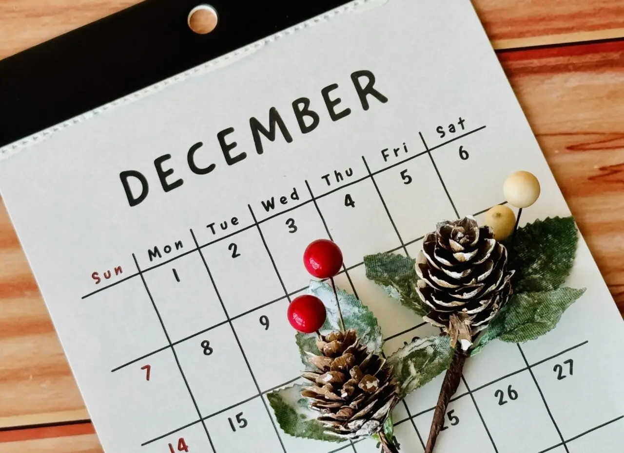 2025年12月カレンダー　イメージ